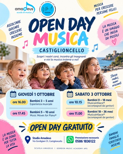 Open Day Musica Castiglioncello 1 e 3 ottobre 2026