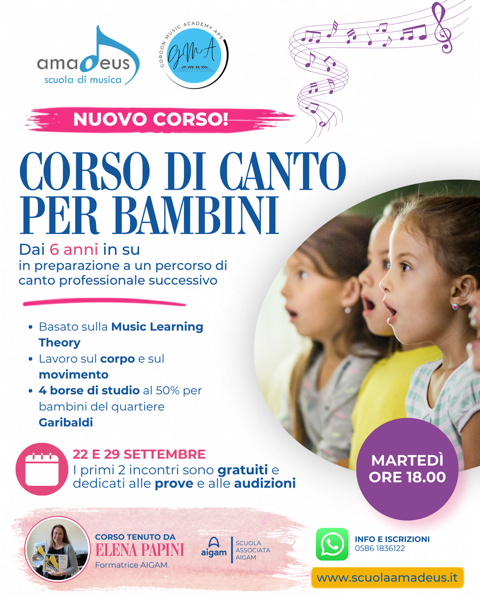 Corso di canto per bambini