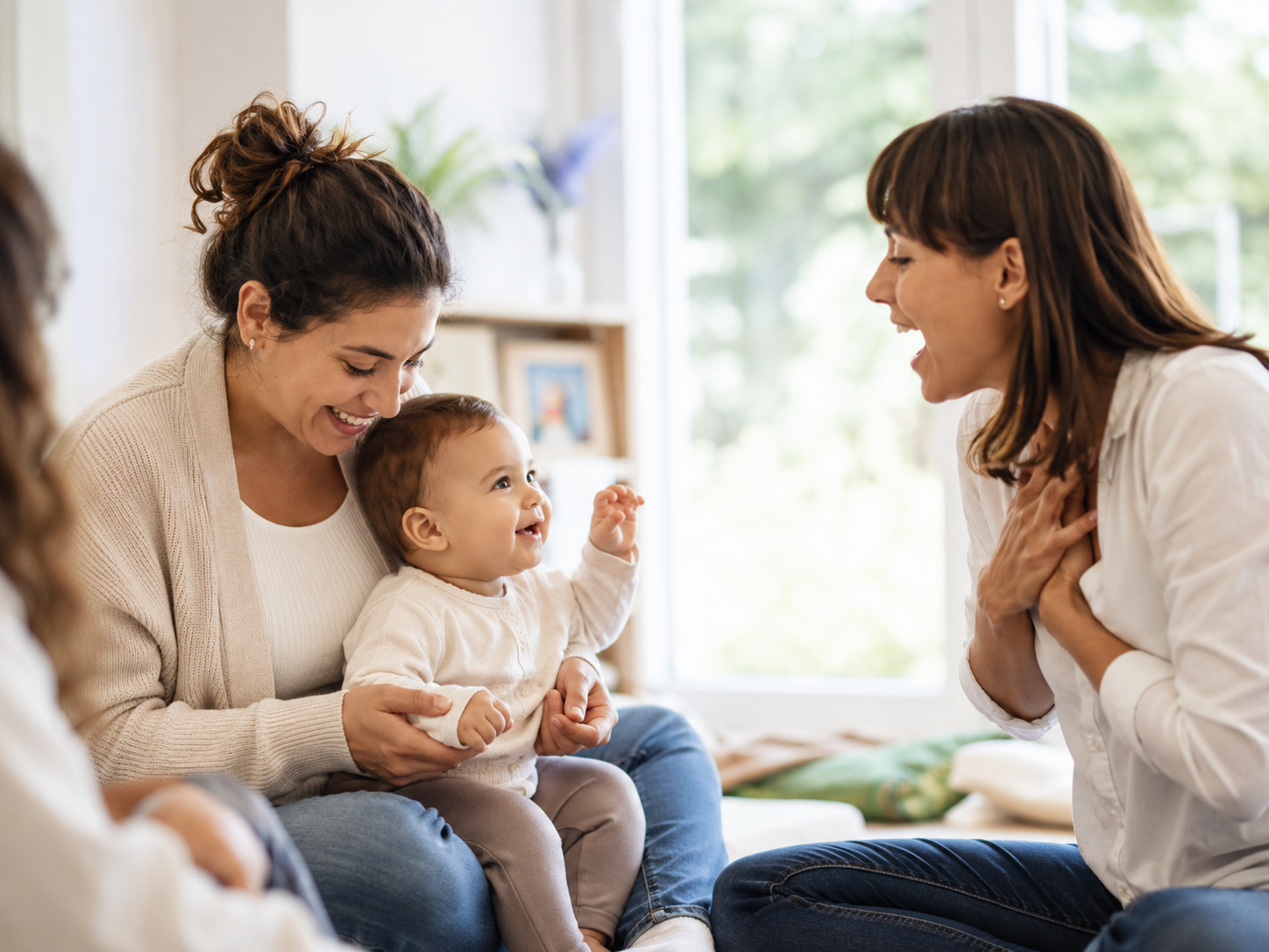 Adulto e bambino durante un incontro Musicainfasce