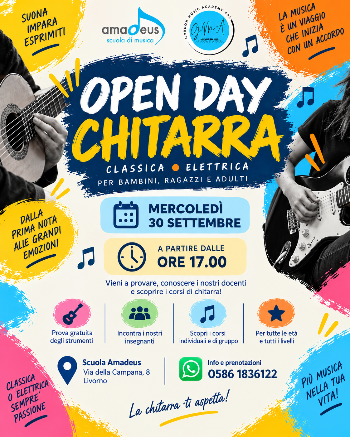 Open Day Chitarra Scuola Amadeus Livorno